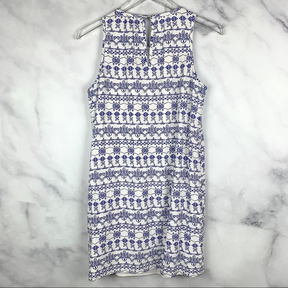Ann Taylor LOFT Eyelet Print Crepe Boho Mini Dress - Picture 6 of 10